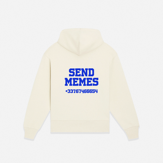 HOODIE SEND MEMES BLUE - NATURAL