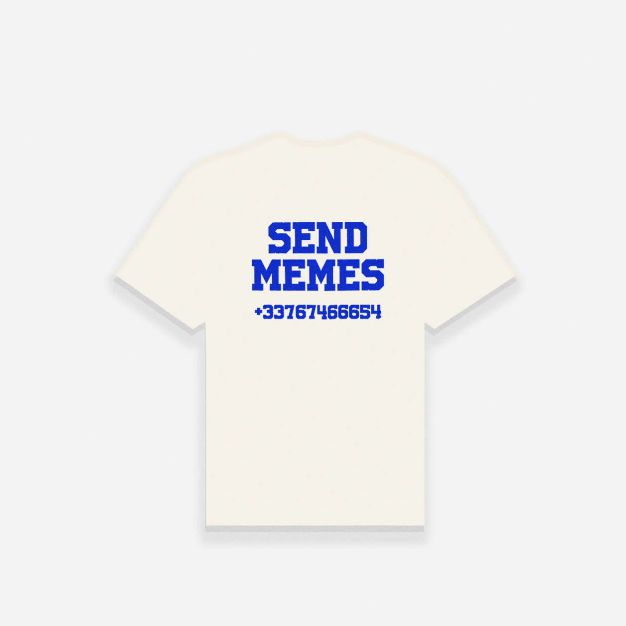 SEND MEMES BLUE T-SHIRT - NATURAL