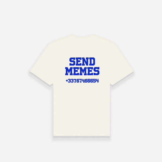 T-SHIRT SEND MEMES BLUE - NATURAL