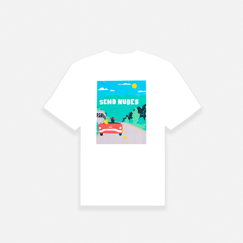 SEND NUDES HILLS T-SHIRT - WHITE