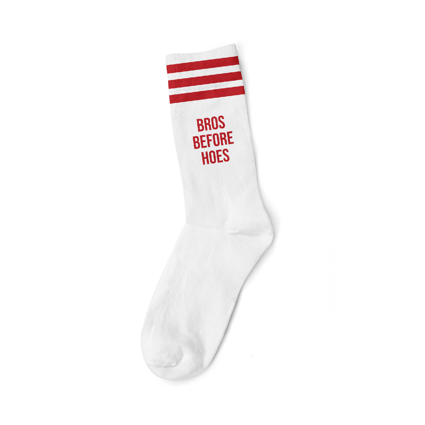 BROS BEFORE HOES RED - WHITE SOCKS