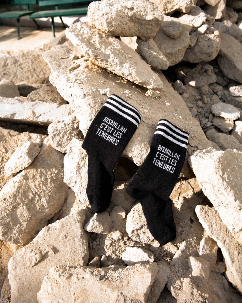 BISMILLAH WHITE - BLACK SOCKS