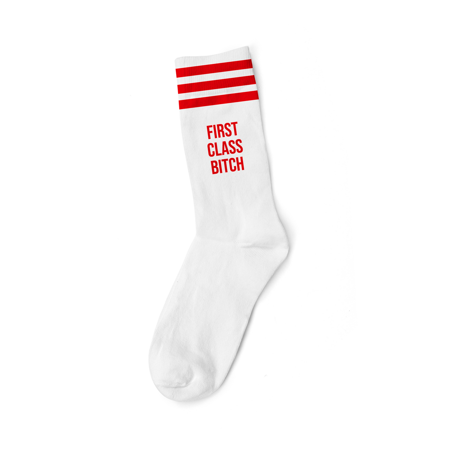 FIRST CLASS BITCH RED - WHITE SOCKS