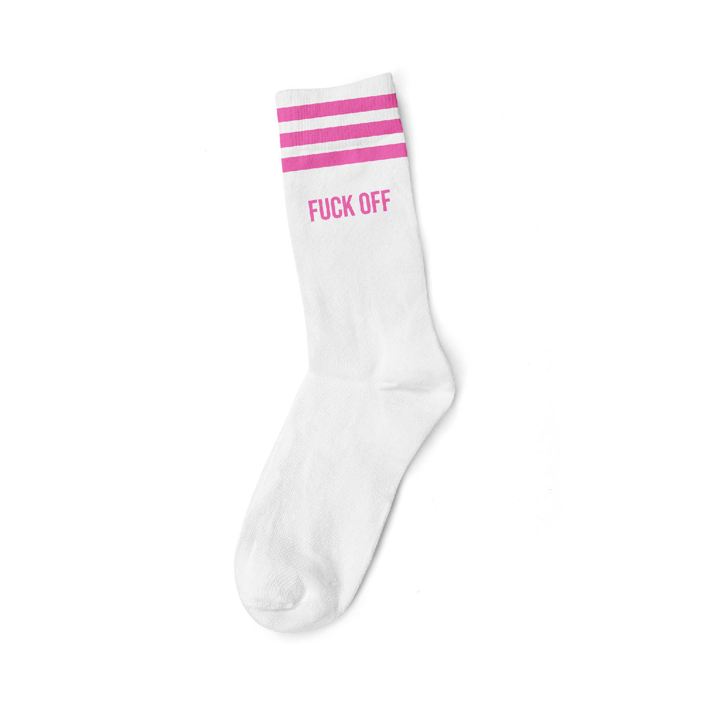 FUCK OFF PINK - WHITE SOCKS