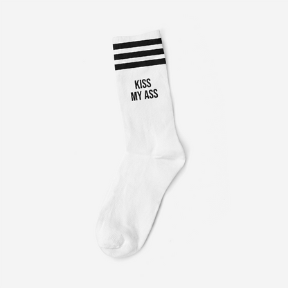 KISS MY ASS BLACK - WHITE SOCKS