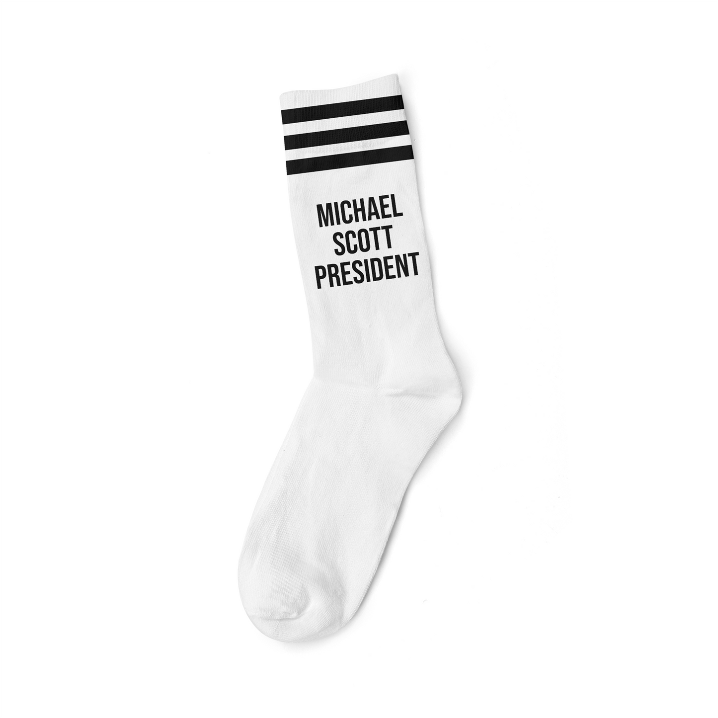 MICHAEL SCOTT PRESIDENT BLACK - WHITE SOCKS