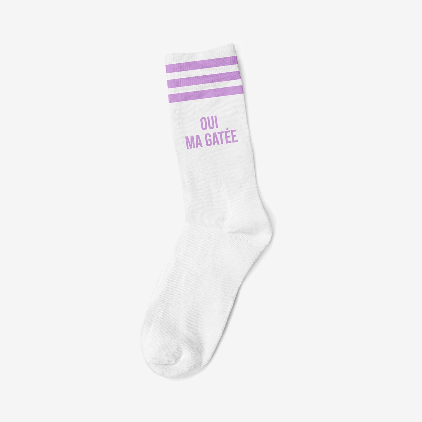 OUI MA GATEE LILA - WHITE SOCKS