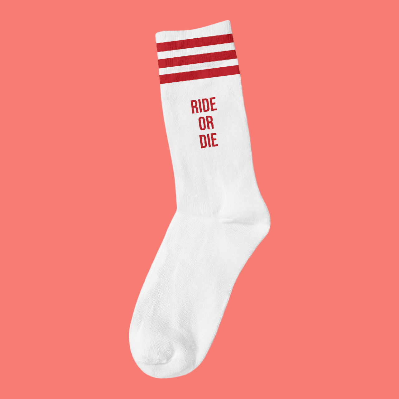 RIDE OR DIE RED - WHITE SOCKS