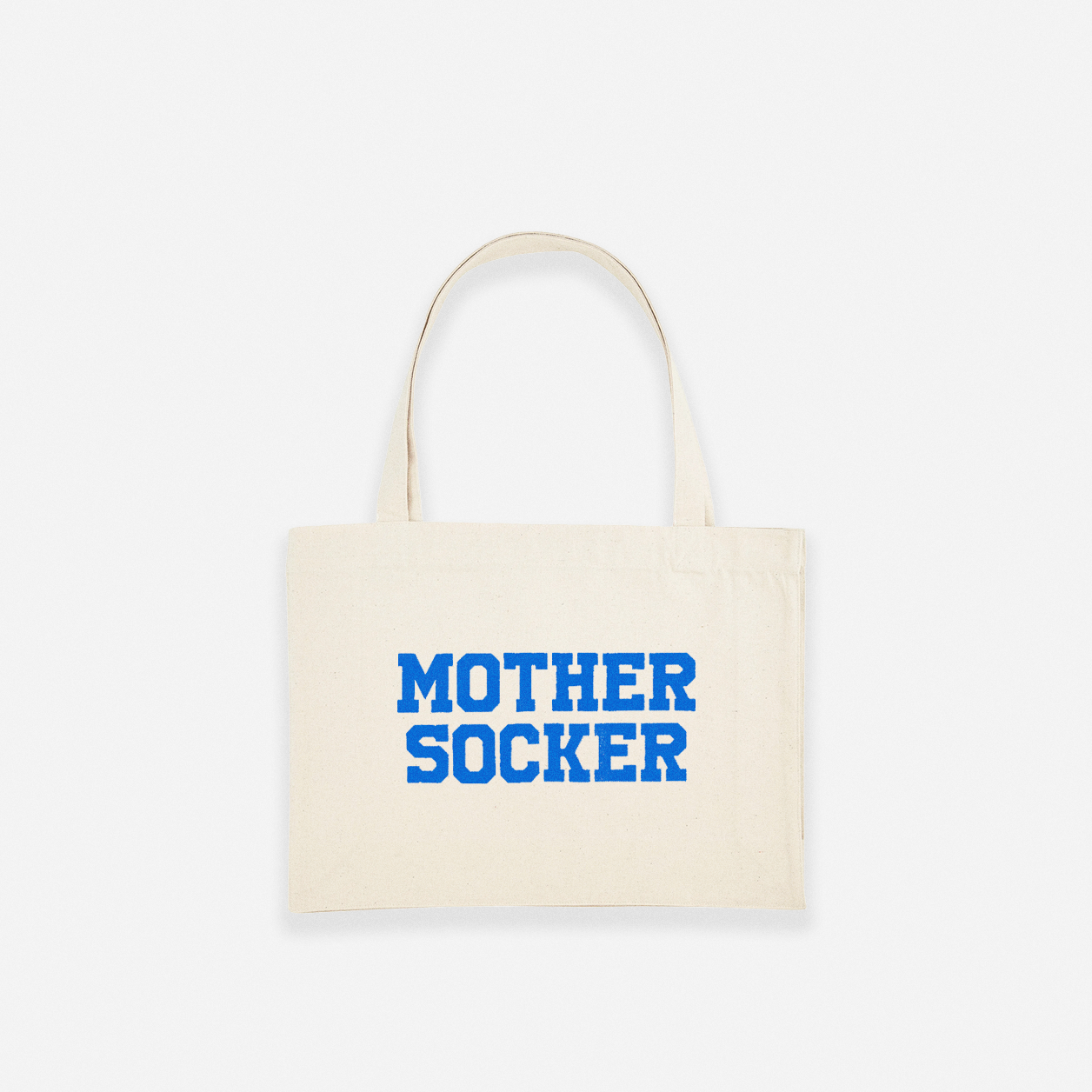 SHOPPING BAG MOTHER SOCKER / SEND MEMES BLUE - NATURAL