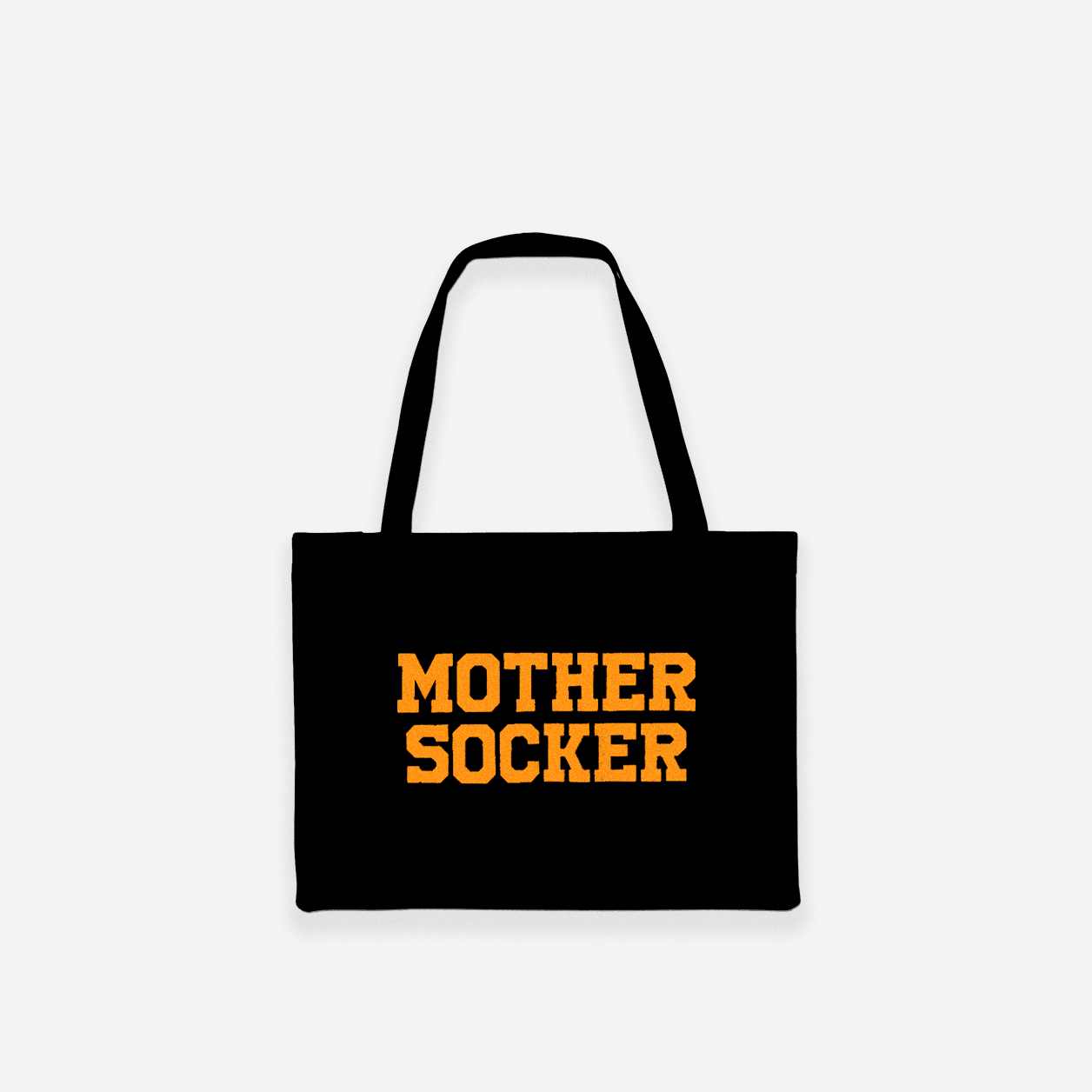 SHOPPING BAG MOTHER SOCKER / SEND MEMES ORANGE - BLACK