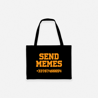 SHOPPING BAG MOTHER SOCKER / SEND MEMES ORANGE - BLACK