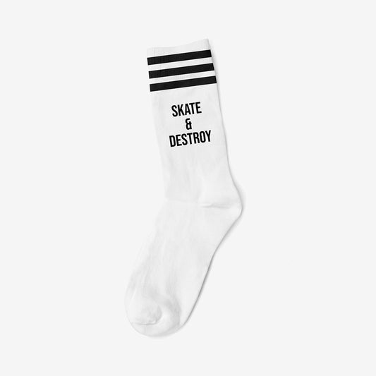 SKATE & DESTROY BLACK - WHITE SOCKS