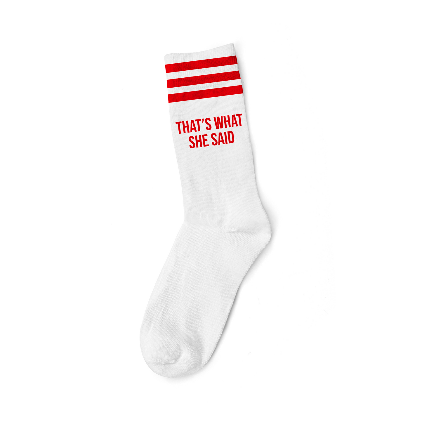 THAT’S WHAT SHE SAID RED - WHITE SOCKS