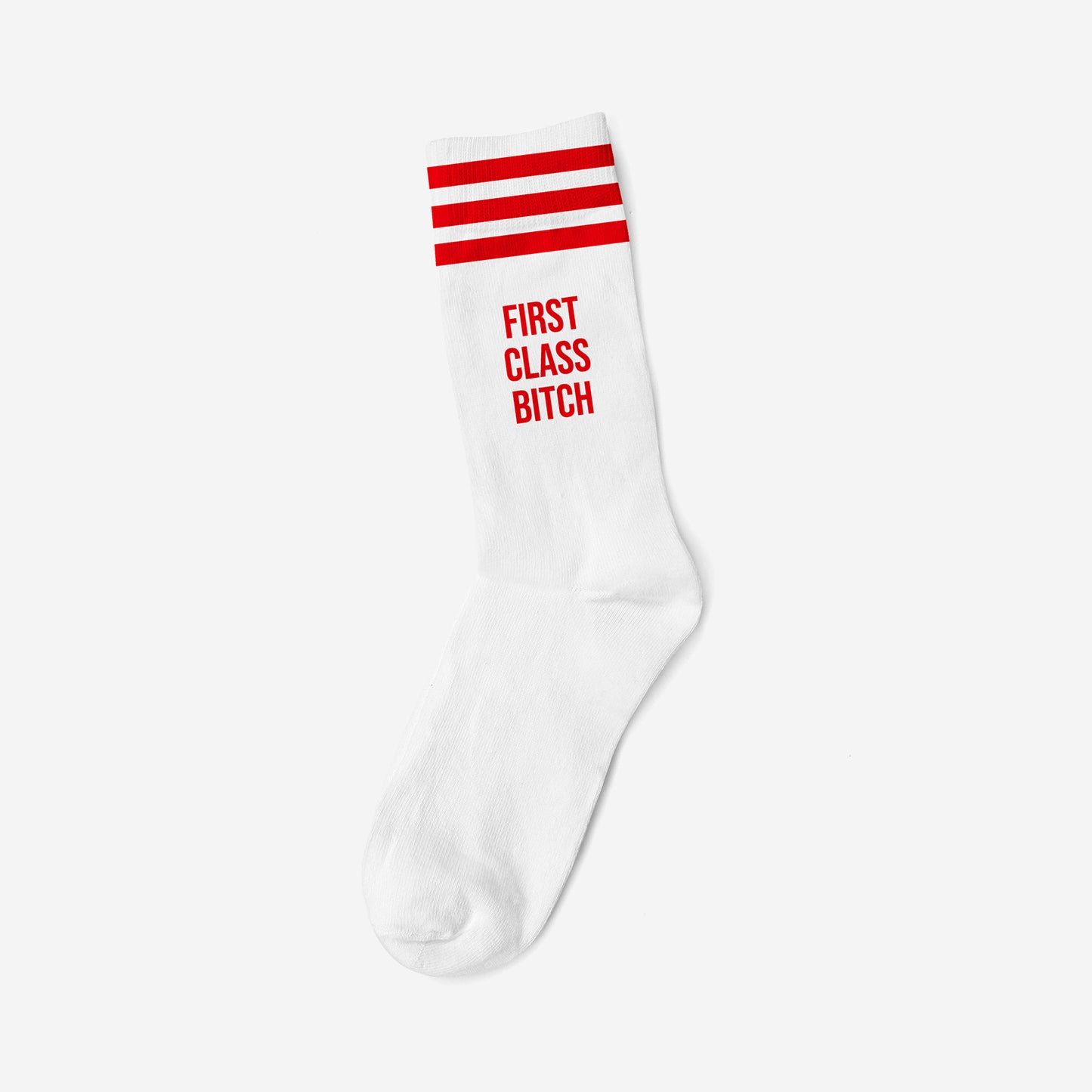 FIRST CLASS BITCH RED - WHITE SOCKS