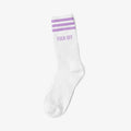 FUCK OFF LILA - WHITE SOCKS