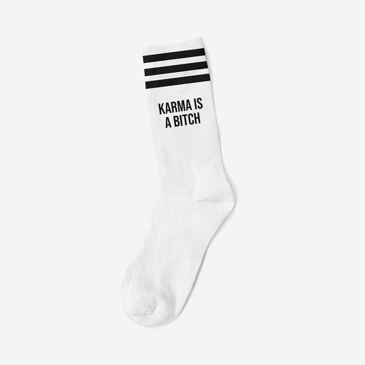 KARMA IS A BITCH BLACK - WHITE SOCKS